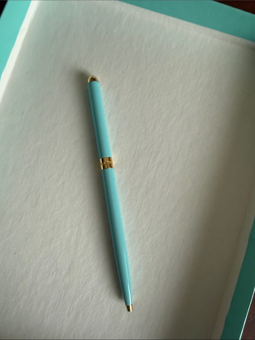 Tiffany & Co Turquoise Gold-Trim Ballpoint Pen for Women Jewelry Accent